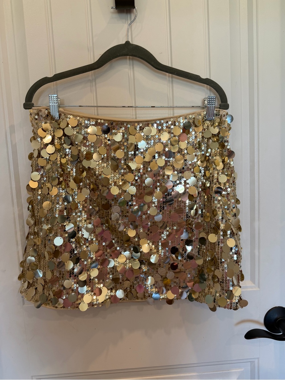 Cider Gold Sequin Mini Skirt